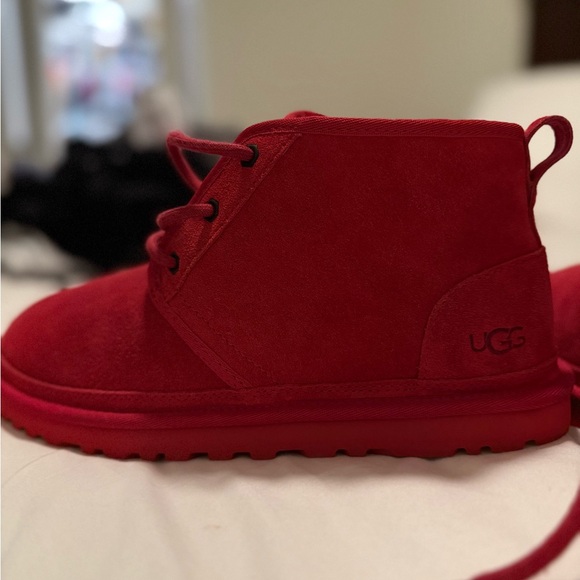 UGG Red Shearling Lined Boots - Picture 2 of 6